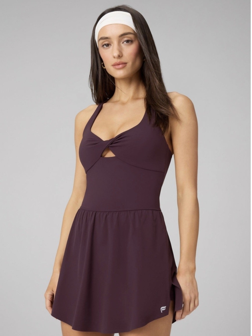 Fabletics Plum Twist-Front Mini Dress